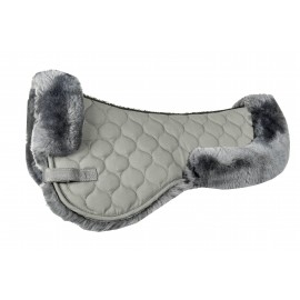 Amortisseur de dos en mouton véritable gris/gris foncé