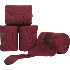 Bandes de polo polaires en lot de 4 rouge foncé