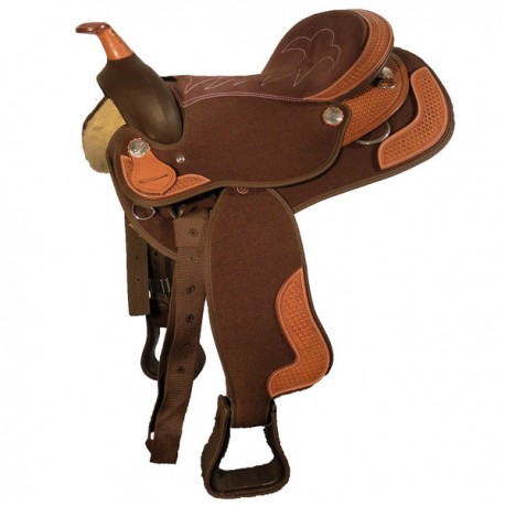 Selle western en synthétique marron