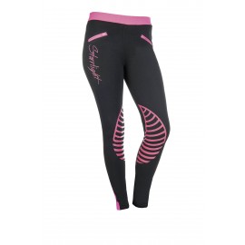 Leggings Starlight avec basanes en silicone noir/fuchsia