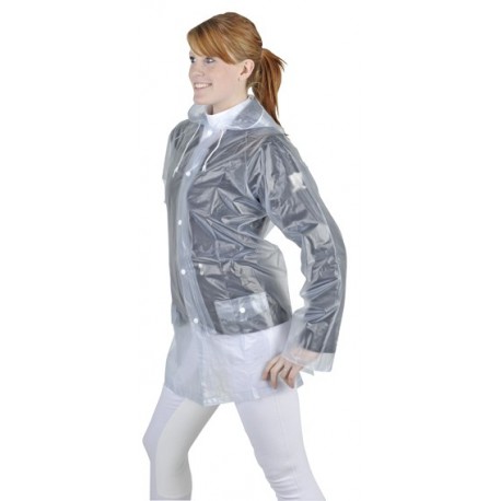 Imperméable d'équitation mi-long transparent pour enfant